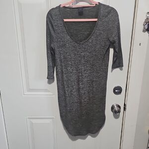 Women's Gray V-Neck Tunic Top